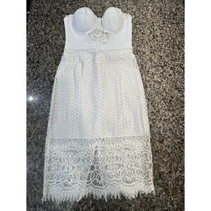 Bebe Women's Size 6 Lace Corset Cocktail Dress Underwire Bridal Evening Party